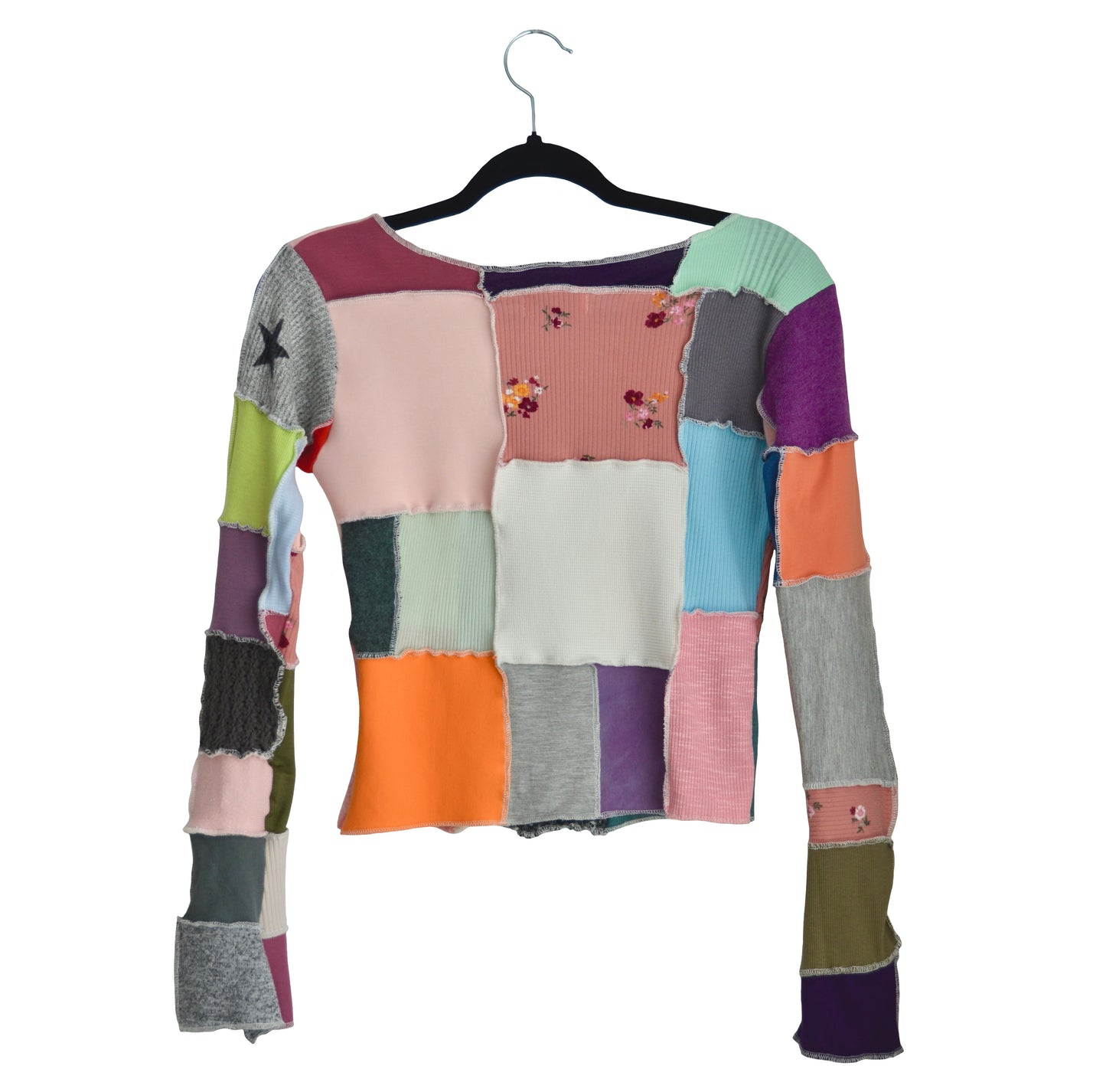 Long sleeve tee-shirt patchwork XS