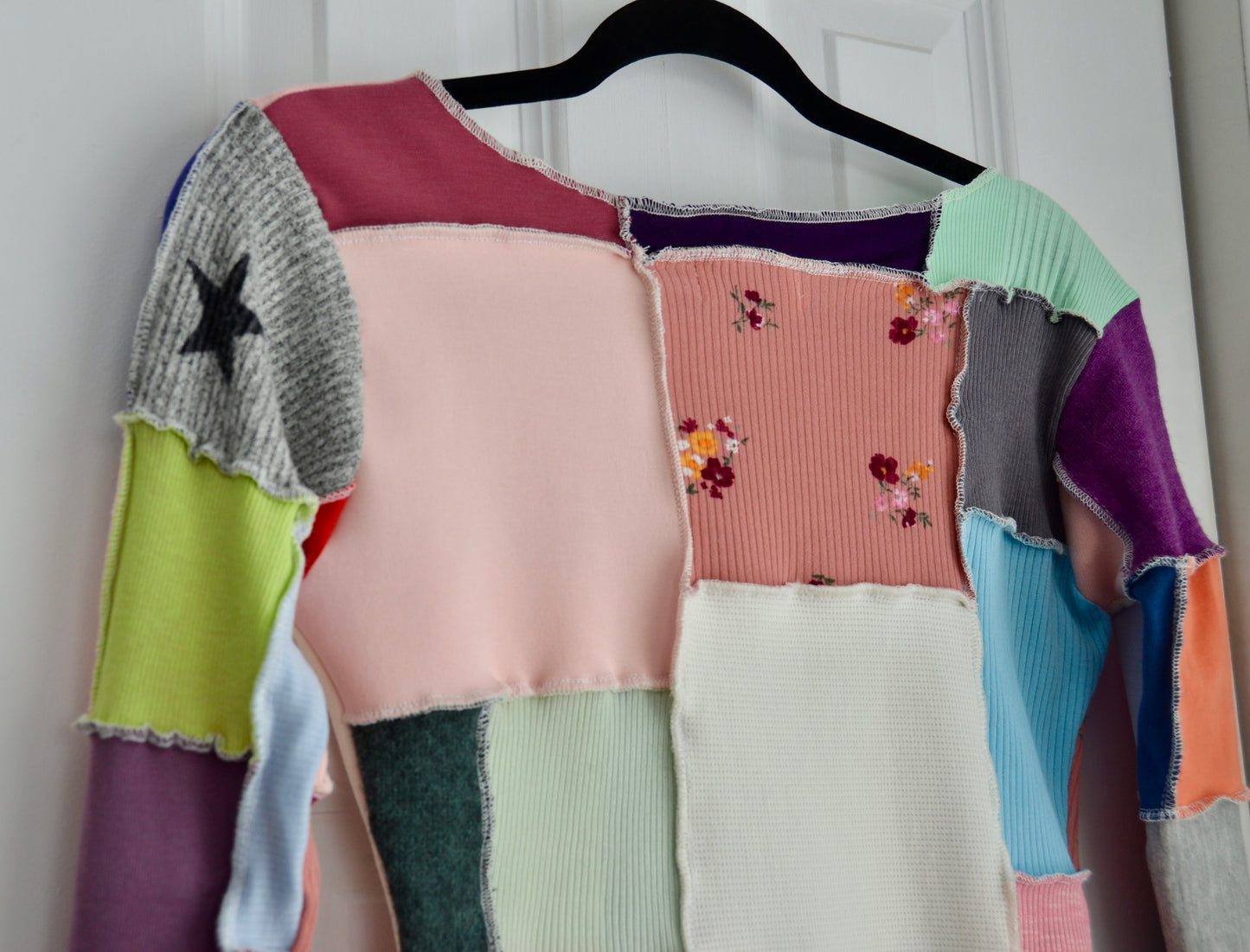 Long sleeve tee-shirt patchwork XS