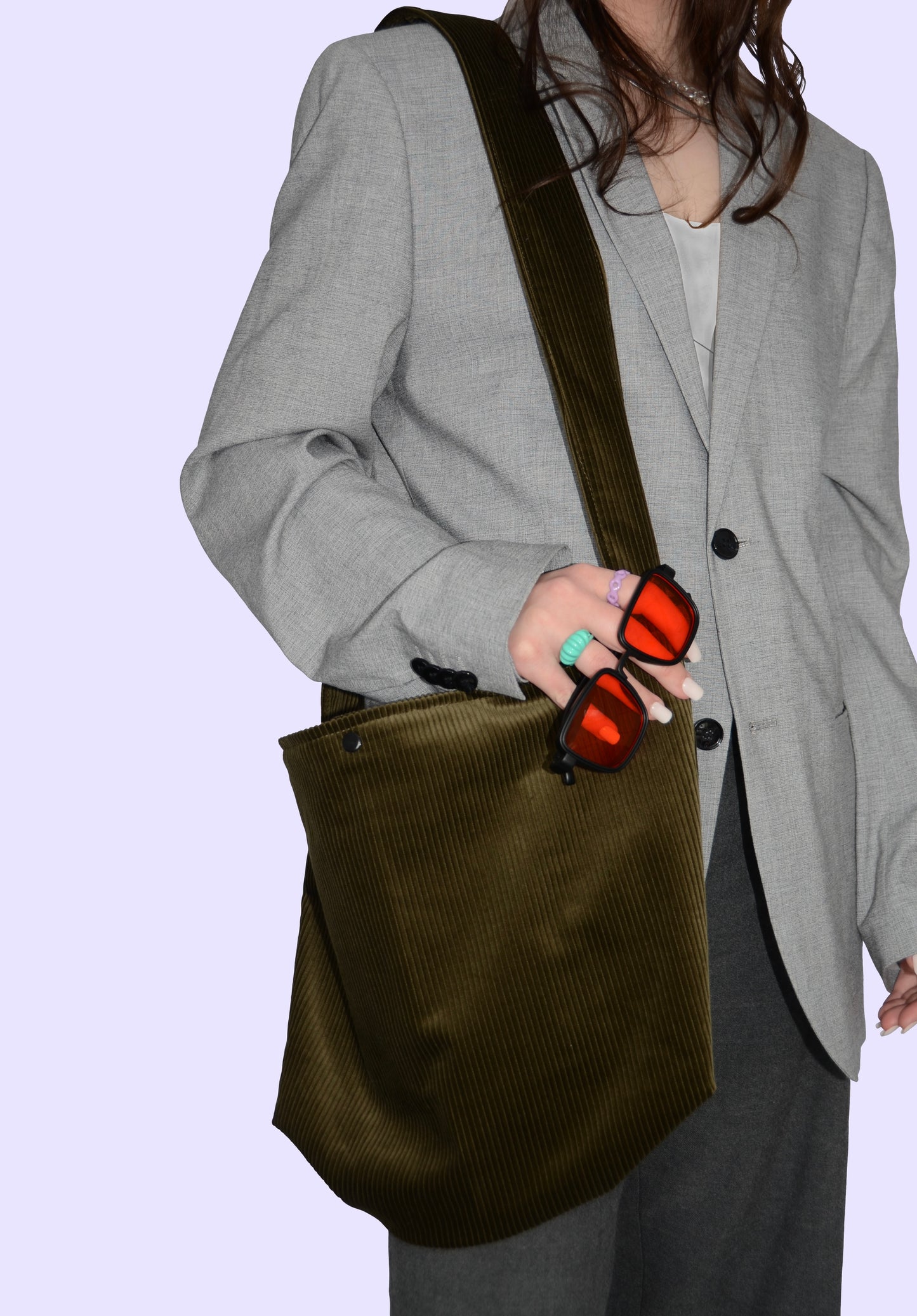 Khaki shoulder bag