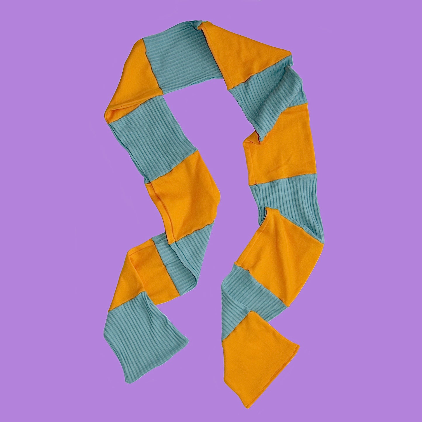 Long orange/turquoise scarf