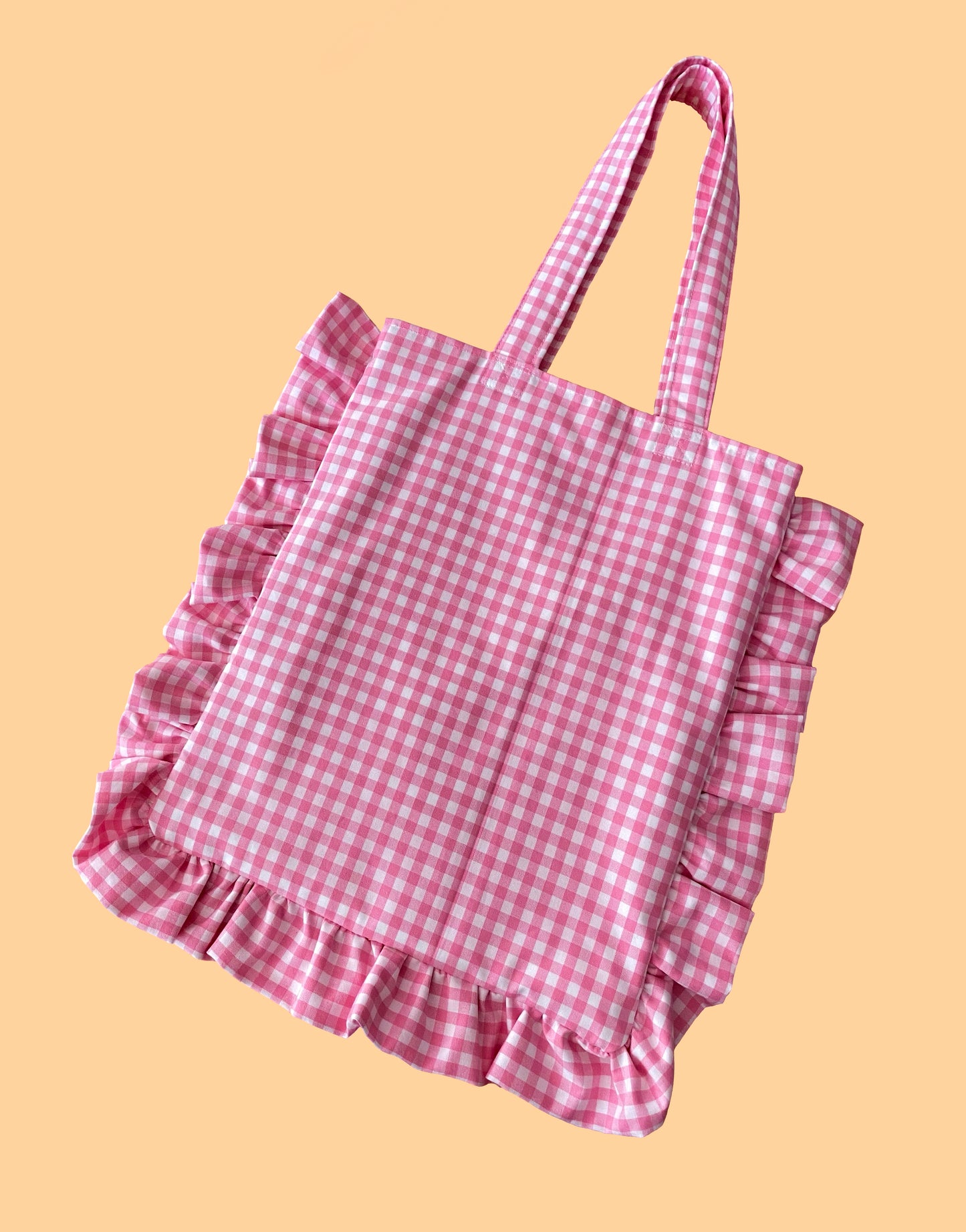 Pink ruffle totebag