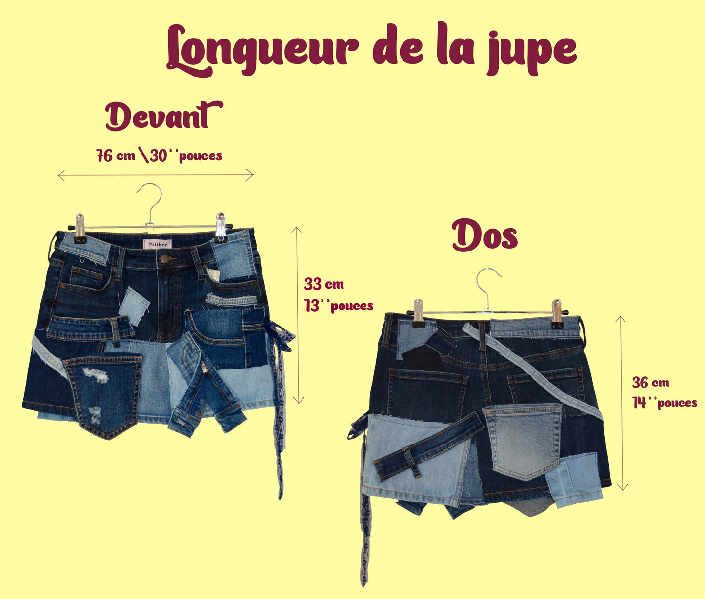 Jeans patchwork skirt