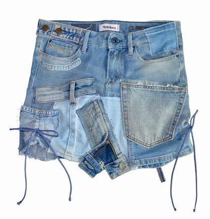 Recycled jeans skirt S