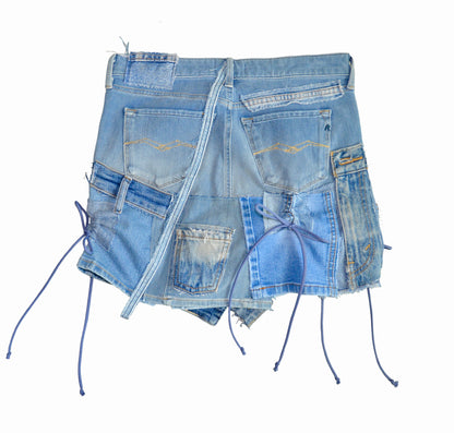 Recycled jeans skirt S