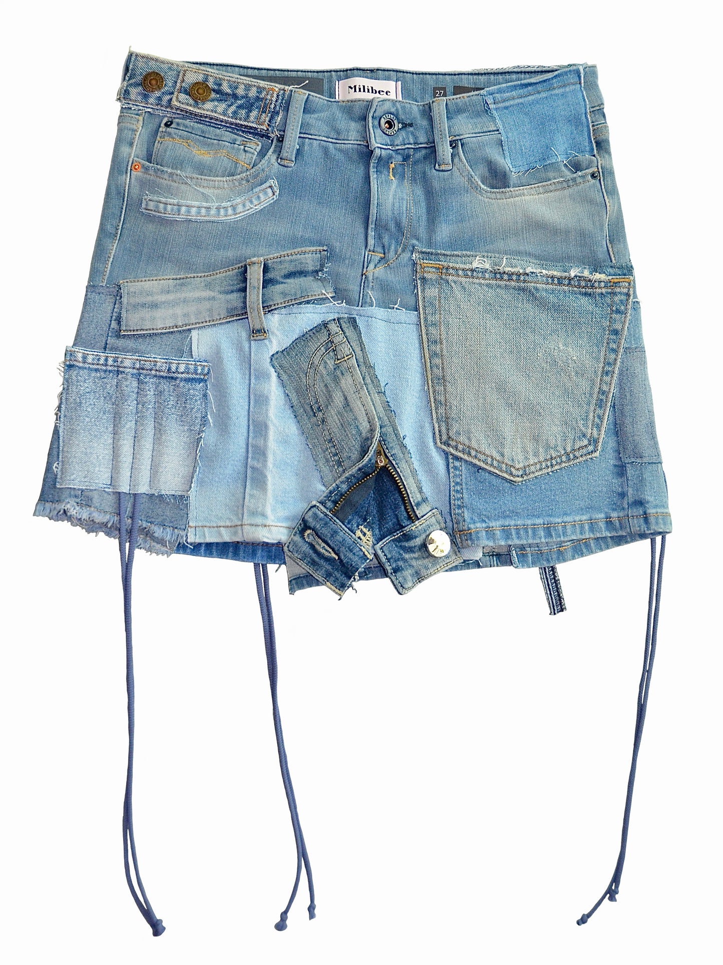 Recycled jeans skirt S