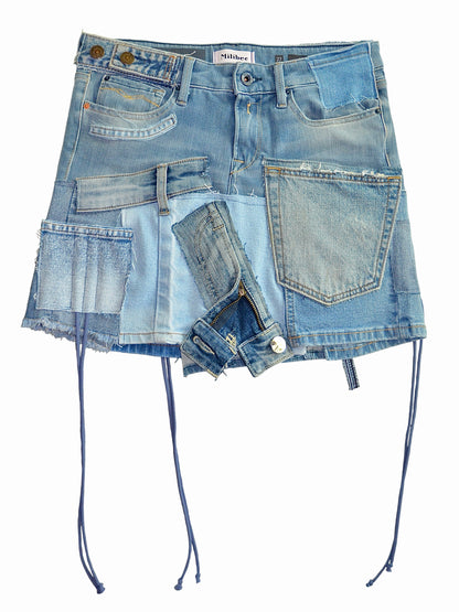 Recycled jeans skirt S