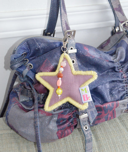 star keychain pink & green ★