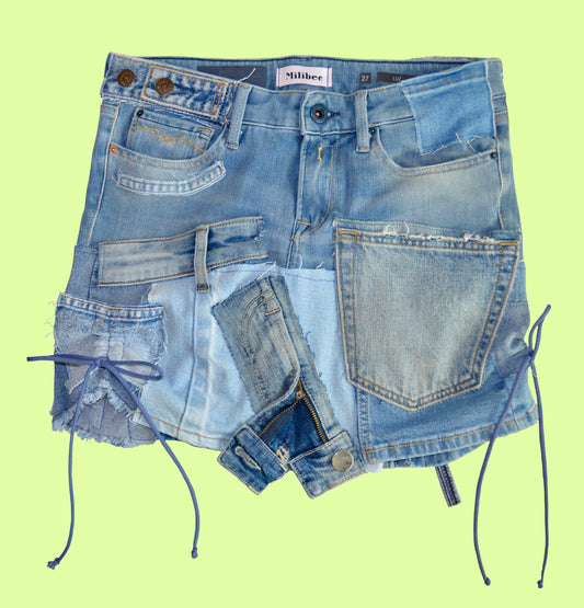Jupe de jeans recyclés S