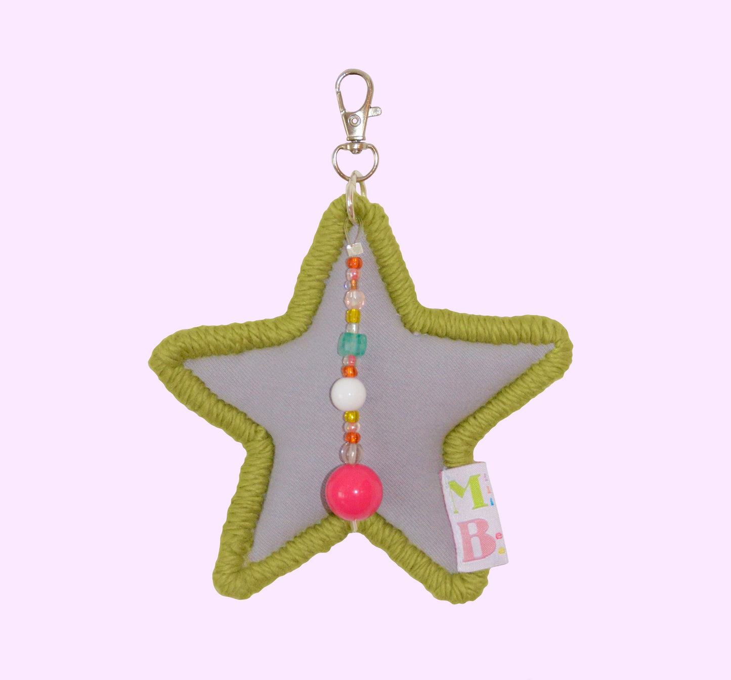 Purple and green Star keyring ★