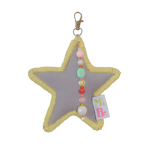 Porte-clées Étoile mauve & jaune ★