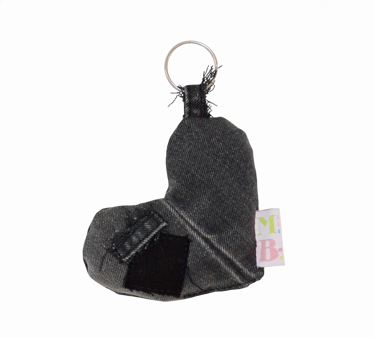 Porte-clés en coeur rembourrée Noir ♡