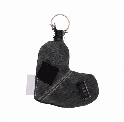 Porte-clés en coeur rembourrée Noir ♡