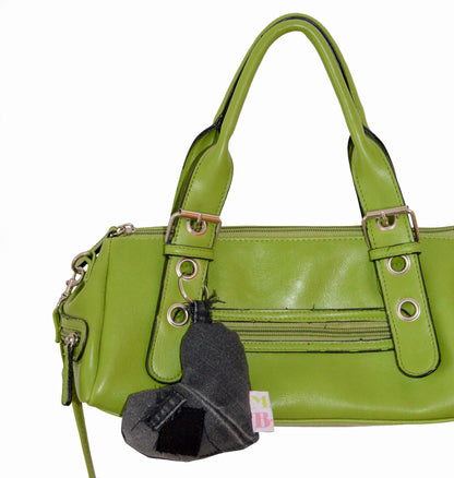 Porte-clés en coeur rembourrée Noir ♡