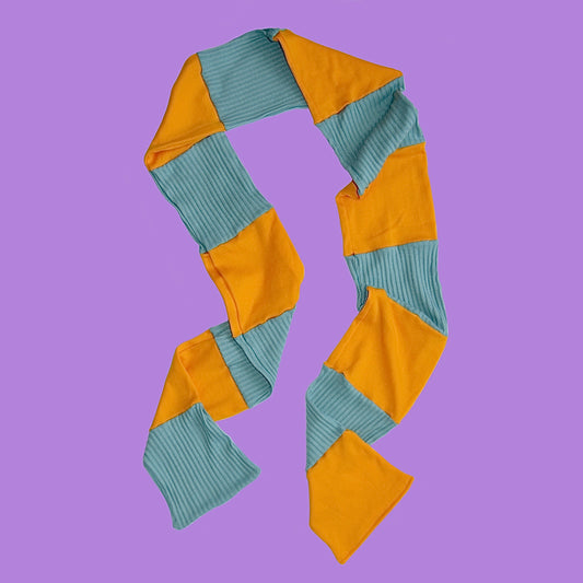 Long orange/turquoise scarf