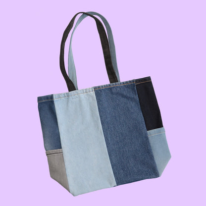 Recycled jeans tote bag