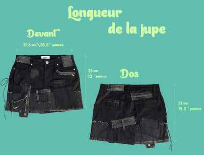 Recycled jeans skirt XS-S 