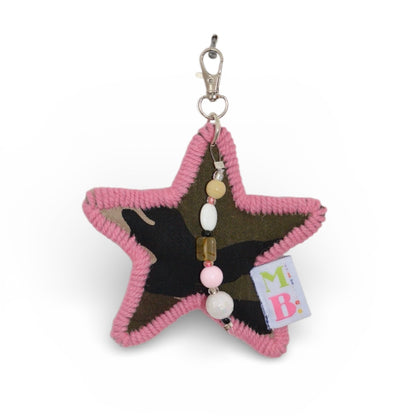 Porte-clés Étoile armée & rose ★